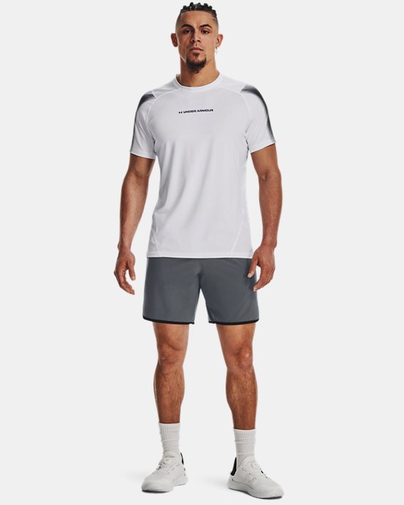 Men's HeatGear® Fitted Short Sleeve in White image number 2